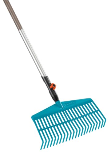 Gardena combisystem-Rechenbesen: Handlicher Zinkenbesen zum Zusammenfegen von Laub und Grasschnitt, mit robusten Kunststoffzinken, Arbeitsbreite 43 cm (3101-20) – Bild 5