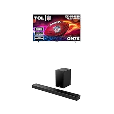 TCL 98-Inch QM7K QLED 4K Smart QD-Mini LED TV with Google TV (98QM7K, 2025 Model) + Q65H Q Class 2.0 Channel Sound Bar with Dolby Atmos