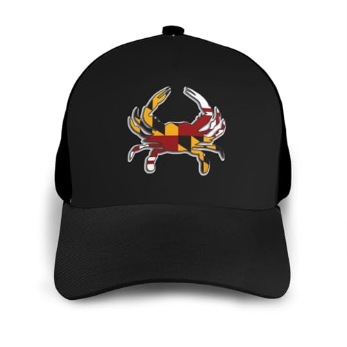 Maryland Flag Crab Unisex Classic Adjustable Curved Brim Baseball Cap, Trucker Hat3