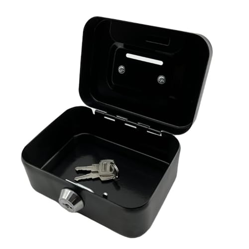 Rxuaw Hucha de metal con llave Caja organizadora duradera para monedas, lata de dinero para billetes...