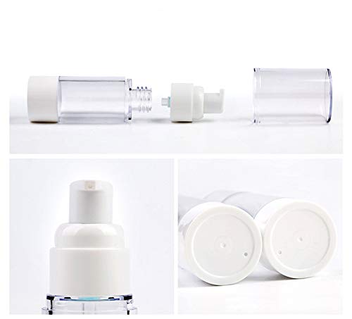 Miniatura 4 de Bomba de crema cosmética transparente sin aire, dispensador de loción de viaje de plástico vacío para champú, base líquida, crema facial, paquete de