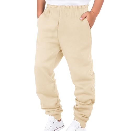 Baggy Sweatpants Boys Kids Straight Leg Joggers with Pockets Casual Elastic Waist Teens Active Workout Sweat Pants