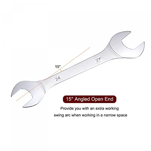 Clé à extrémité ouverte pour serrage difficile acier carbone 24x27mm uxcell