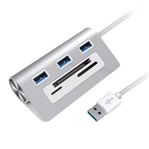 Bosiyrggrl Lector de Tarjetas HUB USB 3 Puertos USB 3.0 con Lector de Tarjetas TF/SD Multi USB Splitter Lector de Tarjetas USB para PC Laptop