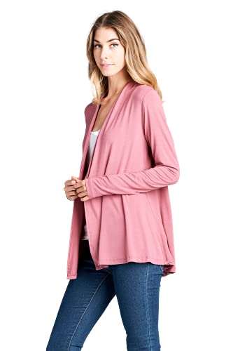 Image of Women Casual Open Front Long Sleeve Lightweight Softest Viscose Made from Bamboo Cardigan