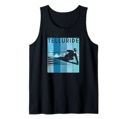 Retro Telluride, Colorado Design – Vintage Snow Ski Tank Top