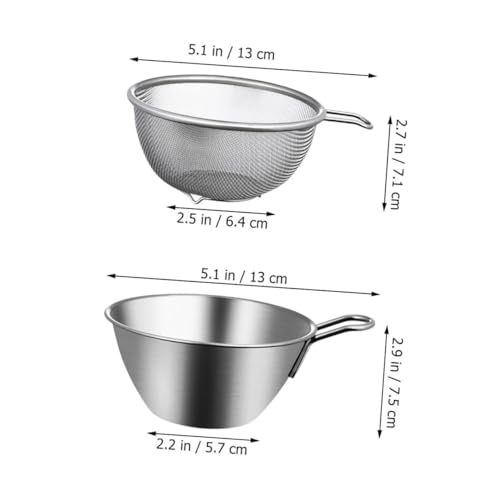 Set 2 Piezas Tazón y Colador Acero Inoxidable Cocina miniatura 2