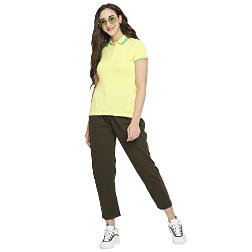 Image of Being Human Pink Semi Fit Polo Collar Short Sleeves Cotton Women's T-Shirt Clothing