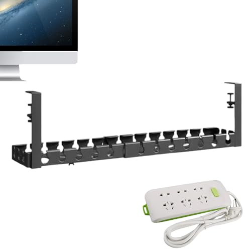 デスク下ケーブル管理, デスク下ケーブルラック 耐荷重ワイヤーコード整理ボックス, ドリル不要電源ストレージラック 自宅スタジオ寮オフィスワークスペース向け