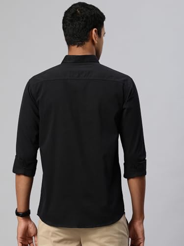 Image of Majestic Man Comfort Slim Fit Solid Pure Cotton Self Design Casual Shirt