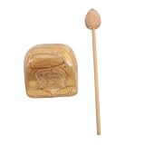 HIAKDOFT Holzpercussion Instrument Doppel Ring Klangring Holzklöppel Meditationsinstrument für Buddhistische Rituale und Klangspiel Holzspielzeug für Zuhause und Tempelgebrauch