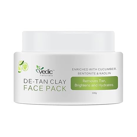 Face Pack-100g | Enriched With Cucumber Extract, Bentonite Clay & Kaolin Clay | Removes Tan, Skin Brightening & Hydrates | 100% Organic