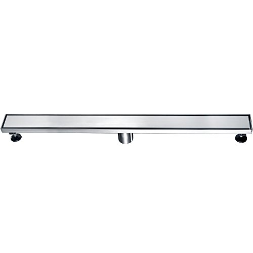 ALFI brand ABLD32B-BSS ABLD32B 32" Modern Stainless Steel Linear Shower Drain with Solid Cover, Silver