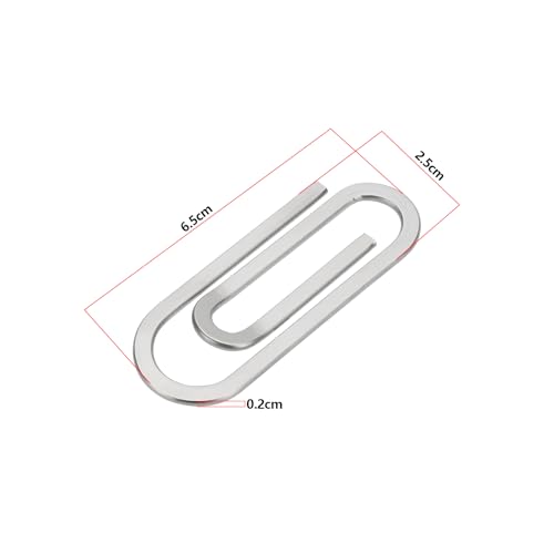 2Pcs Stainless Steel Paperclip Style Wallet Money Clips 6.5cm x 2.5cm Minimalist Design Money Clip Men's Money Clip4
