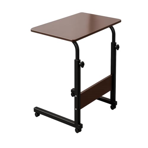 Image of Ant Esports BRAVO LT400 Multipurpose Height Adjustable Laptop Table with Wheels, Rolling Computer Desk, Portable Study Table,Home Office Desk,Mobile Workstation, Dark Walnut Top With Black Metal Frame