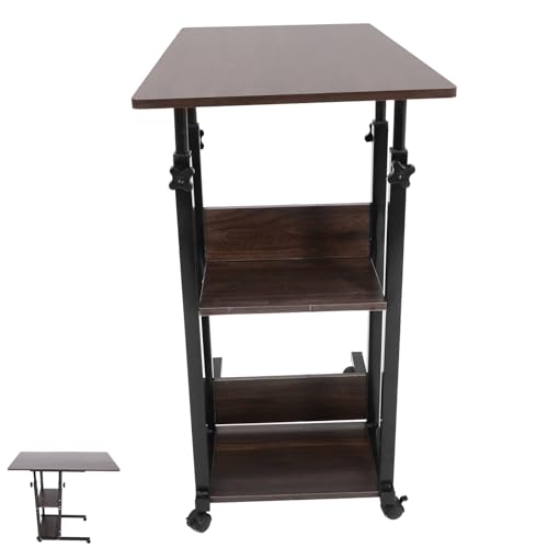 PRETYZOOM Safe Laptop Bedside Table Foldable Serving Desk Multi-Functional Lap Desk