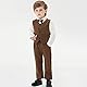 SXSHUN Baby Jungen Anzüge Gentleman Sakkos Kleinkinder Taufe Hochzeit Weihnachten Kinder Smoking Bekleidungsset, braun, 2 Jahre(Größenetikett: 90cm)