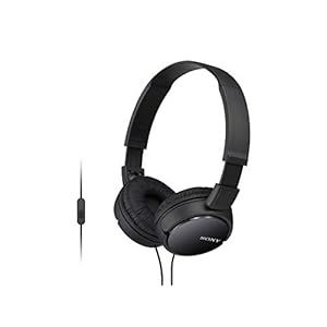 Sony ZX Series Wired On-Ear Headphones with Mic, Black MDR-ZX110AP