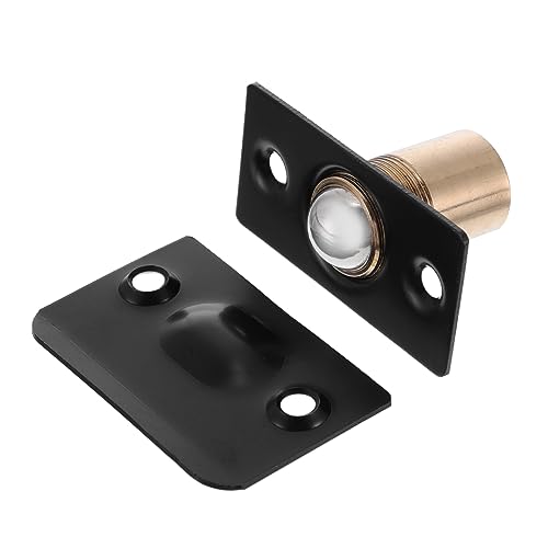 Yardenfun 4個 調節可能な耐久性ステンレス製ドアボールキャッチ クローゼットや室内ドア用 ポータブル設計で簡単取り付け ブラック仕上げ