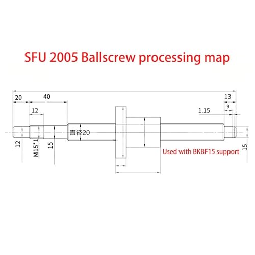 Vis de précision SFU2005 acier trempé et roulements BK15 - 2