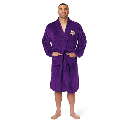 NFL Adult Unisex Silk Touch Bathrobe, Officially Licensed Loungewear, Soft Plush Polyester