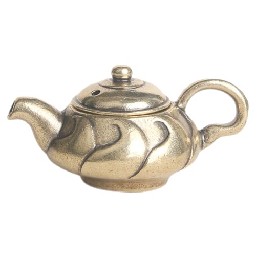 Pretyzoom XN14W01124BD Brass Teapot Exquisite Teapot Decor Home Accents Decor Retro Kettle Gold Decor cover