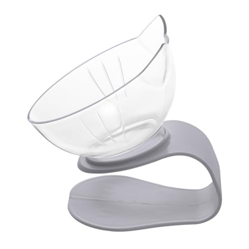 Toddmomy Plastic Cat Feeding Bowl with Neck Guard Tilted Design for Easy Access and Material Creative Cat Ear Shape Transparent Look for Food and Water Visibility