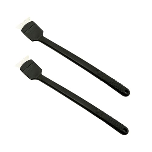 FOMIYES 2Pcs Long Handle Metal Brush Wire Cleaning Brush for Bird Droppings and Cage Durable and Cleaning Accessory Black