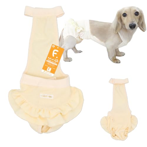 ダックス ECOワッフル スカート付 サニタリー 介護服 マナーガード マーキング対策 犬の服 フルオブビガー 2/アイボリー DM
