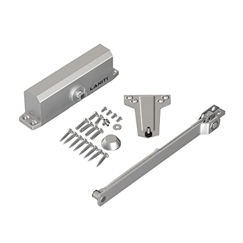 Commercial Door Closer Mechanism Heavy Traffic Medium Duty Automatic Door Closers Commercial Grade Hardware Aluminum Finish Ada Compliant (Grey) #TOP7