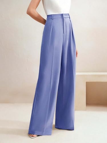 Image of KOTTY Women's Elegant High-Waist Wide-Leg Trousers for Office & Casual Wear