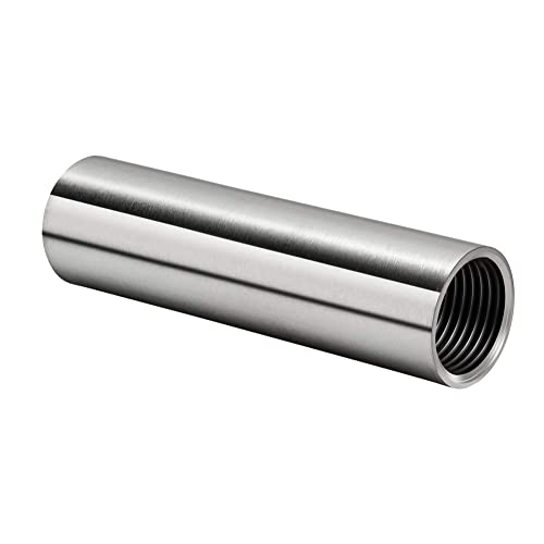 Quickun 304 Stainless Steel Pipe Coupling Fitting, 3/4" x 3/4" Female Pipe Coupler Connector Adapter Fitting (4" Length)