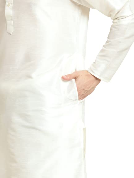 Image of SOJANYA (Since 1958, Men's Silk Blend Grey Kurta Pyjama & Silk Blend Jacket Combo