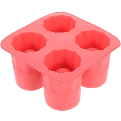 Molde para cubitos de hielo flexible de silicona roja