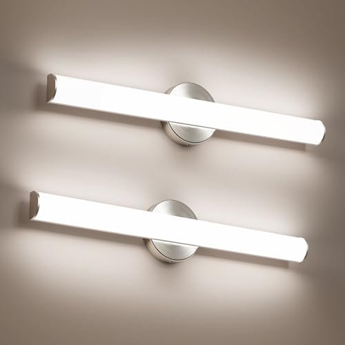 Image of OOWOLF 24inch Bathroom Vanity Light 2-Pack, 16W Bathroom Lights Fixture,1600LM Led Vanity Lights Bar, 4000K Natural White Bath Wall Lighting Fixture Sconce Indoor, Vanity Light Fixtures Over Mirror