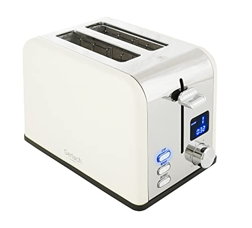 Gerlach GL 3221c Toaster mit LCD-Anzeige, 1100 W, Toaster mit breite Toastschlitze, Automatik-Toaster mit 3 Funktionen…