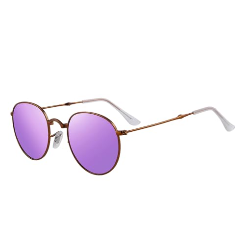 Polarized Folding Sunglasses Womens Men Lightweight Foldable Sunglass Metal Frame Oval Durable Sun Glasses Shades