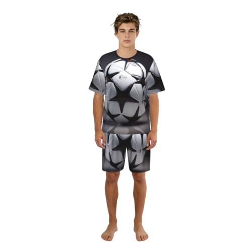 Pyjama noir et blanc respirant ensemble de nuit confortable pour homme et femme
