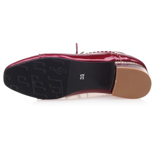 Women Lace Up Office Shoes Oxford Chunky Heels4