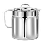 Contenitore per grasso | Barattolo da 1,5 litri con manico | Barattolo di grasso per pancetta con colino – per friggere salsa salsa aceto zuppa verdure