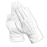 LmashRbaiw White Gloves Men,White Costume Gloves,Cotton Cloth Glove for Halloween Mime Magician Butler Costume,Marching Band Moisturizing Glove,Tuxedo Accessories,Halloween Cosplay Accessories