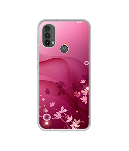 Image of Pink Abstract Design Printed Silicon Soft TPU Back Case Cover for Motorola Moto E30 4G / E40 4G