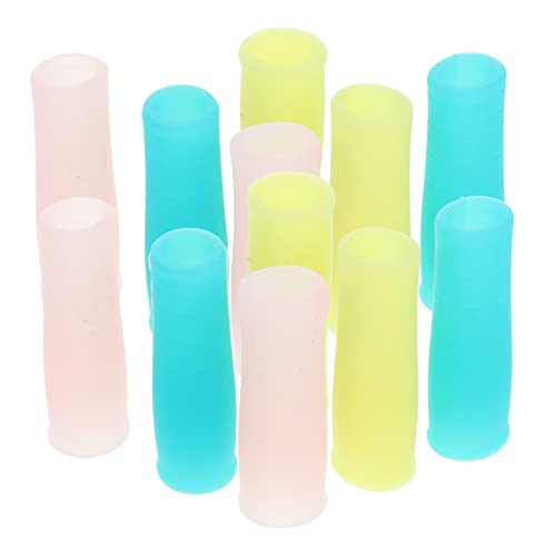 Healeved 12pcs Silicone Protective Covers for Manicure Scissors Tweezers Cuticle Nail Care Essential for Beauty Schools Home Use