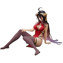 Albedo Figure Red Chinese Dress Ver. Collectible Statues Albedo Sitting Anime Girl Figure Model Cute Desktop Decoration Figurine 13cm