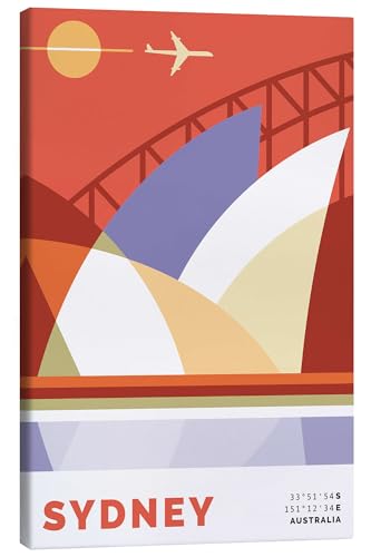 Posterlounge Sydney Tableau sur toile de Nigel Sandor 20 x 30 cm Orange Tableaux Décoration murale