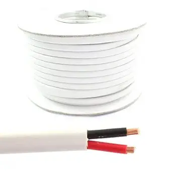 Glopro Store GloproStore PVC copper wire 2 core 1mm White electrical extension wire (25 feet, white)
