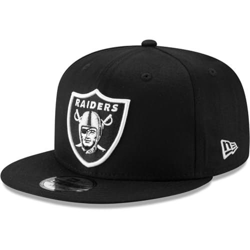 New Era Oakland Raiders Hat NFL Black Team Colour Logo 9FIFTY Snapback Adjustable Cap Adult One Size