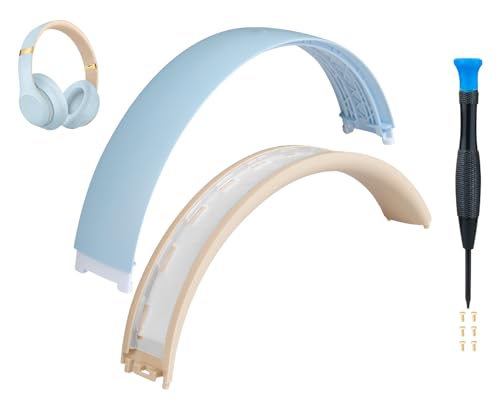Image of SOULWIT Top+Bottom Headband Cover Kit for Beats Studio 3 & Studio 2 Wired & Wireless Headphones, Replacement Headstrap Pad Repair Part with Durable Silicone and Plastic - Studio3 Crystal Blue