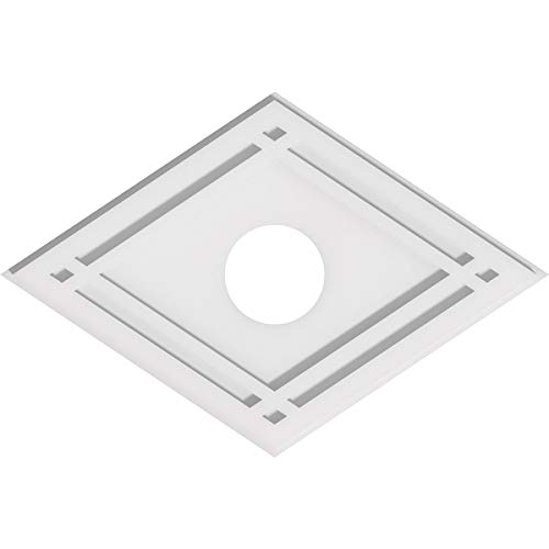 Image of Ekena Millwork CMP22X14DD-04000 Diamond Architectural Grade PVC Contemporary Urethane Ceiling Medallions 22 inchW x 14 5 /8 inchH x 4 inchID x 7 3 /4 inchC x 1 inchP