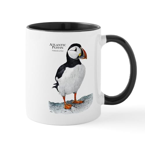 Taza de cerámica 11 oz CafePress Atlantic Puffin miniatura 1